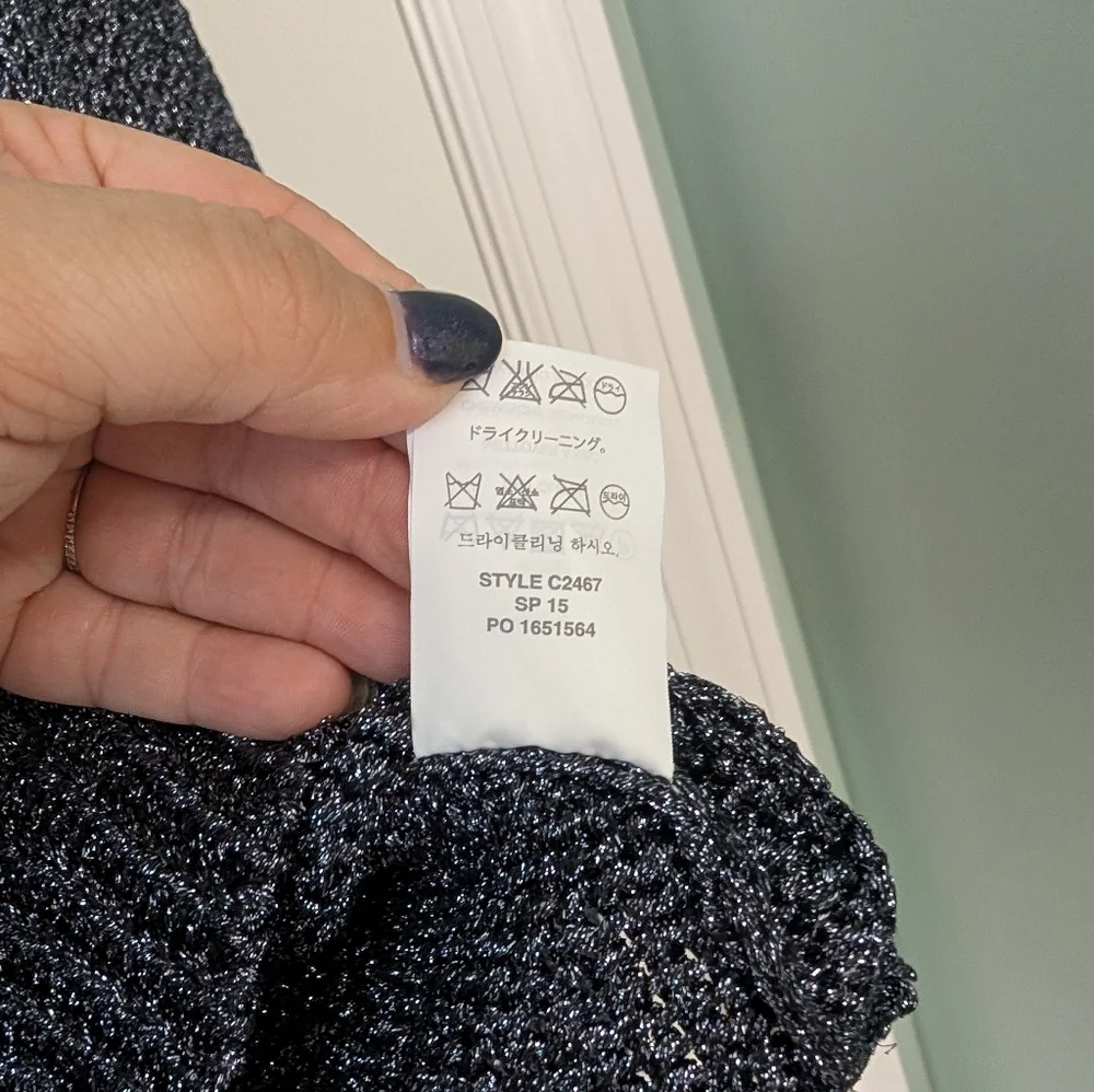 J. Crew, Women's Size Medium, Metallic Side Split‎ Sweater, Blue/Gray